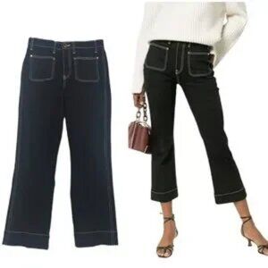 KHAITE Black Ankle & Cropped Jeans